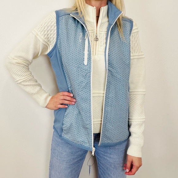 New RLX Ralph Lauren Golf Chevron Front Print French Terry Full Zip Vest - Picture 2 of 13